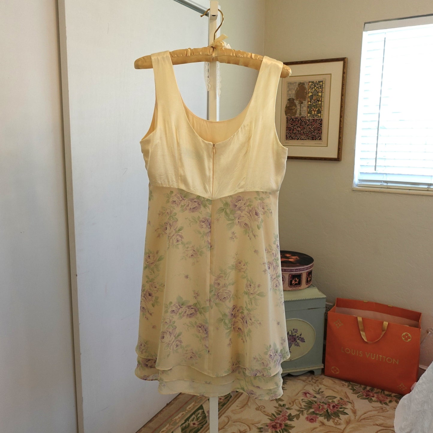 1990s CDC Floral Mini Dress & Sash