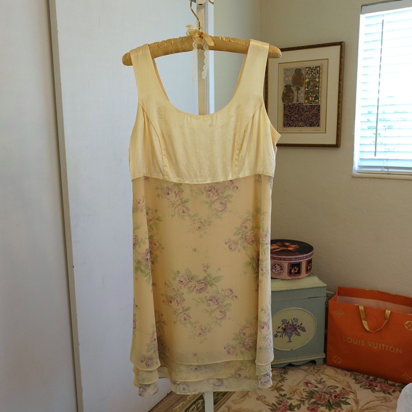 1990s CDC Floral Mini Dress & Sash