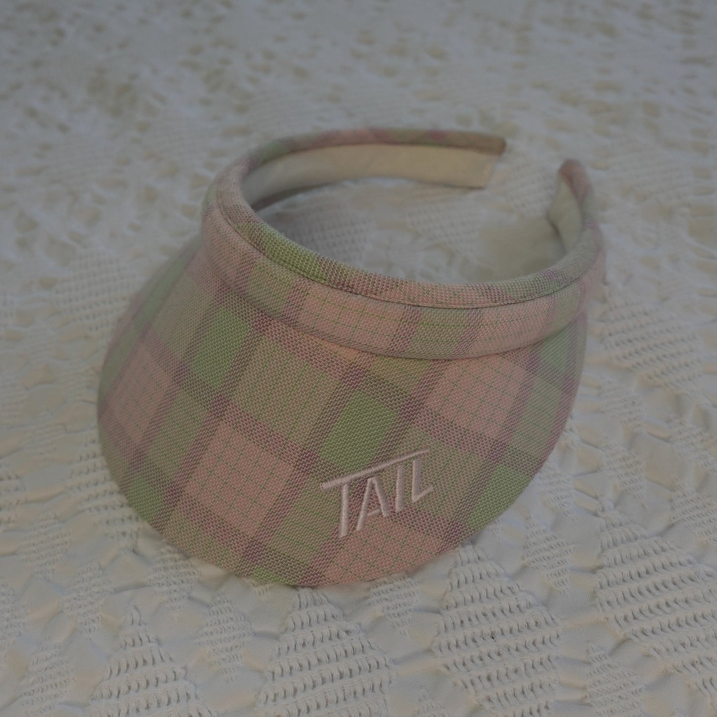 Vintage Pink & Green Gingham Visor