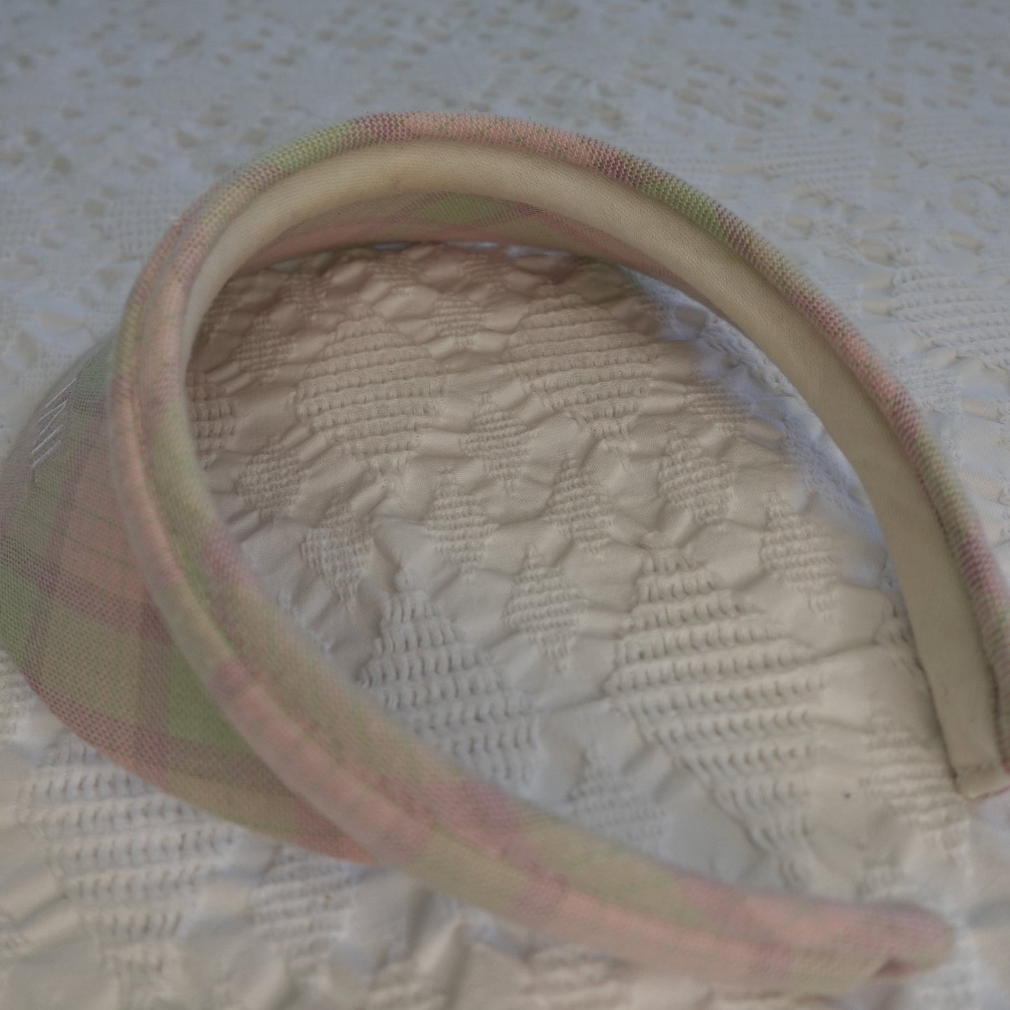 Vintage Pink & Green Gingham Visor