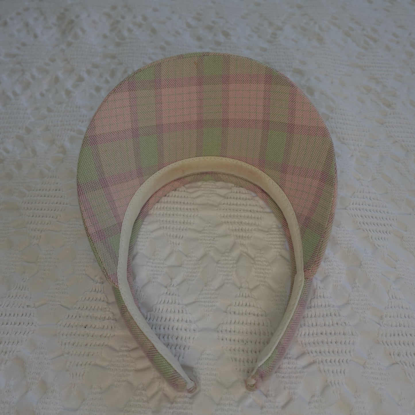 Vintage Pink & Green Gingham Visor