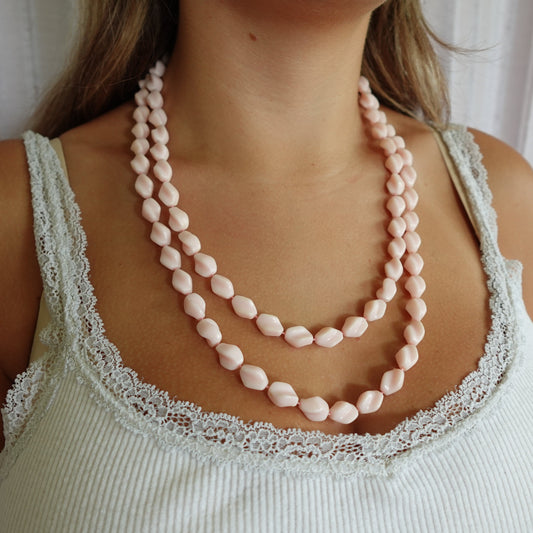 Vintage Pink Bead Necklace