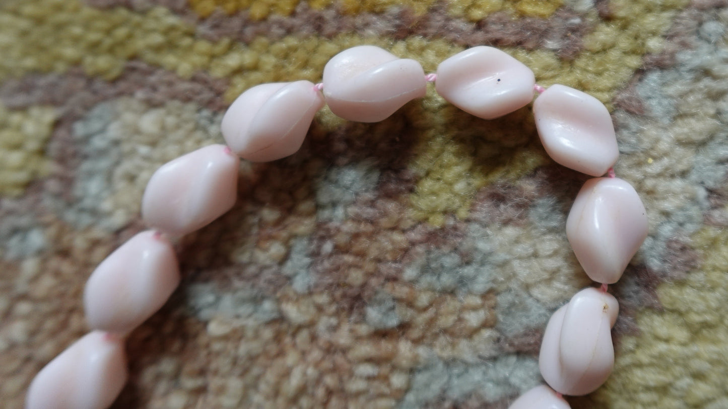 Vintage Pink Bead Necklace