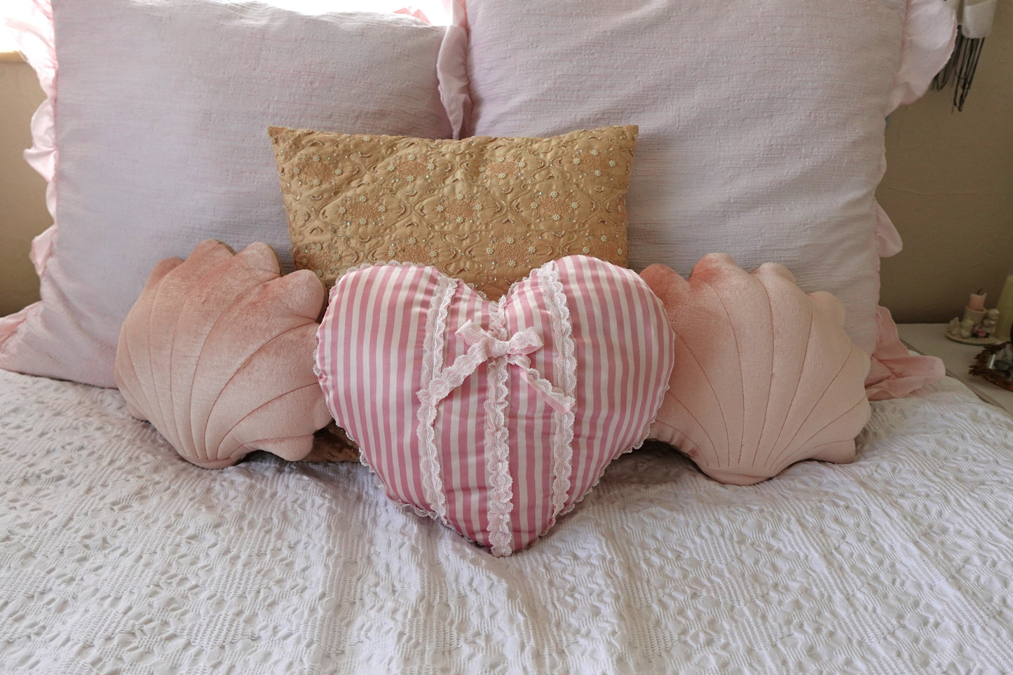 Tashtastic Decorative Satin Heart Pillow