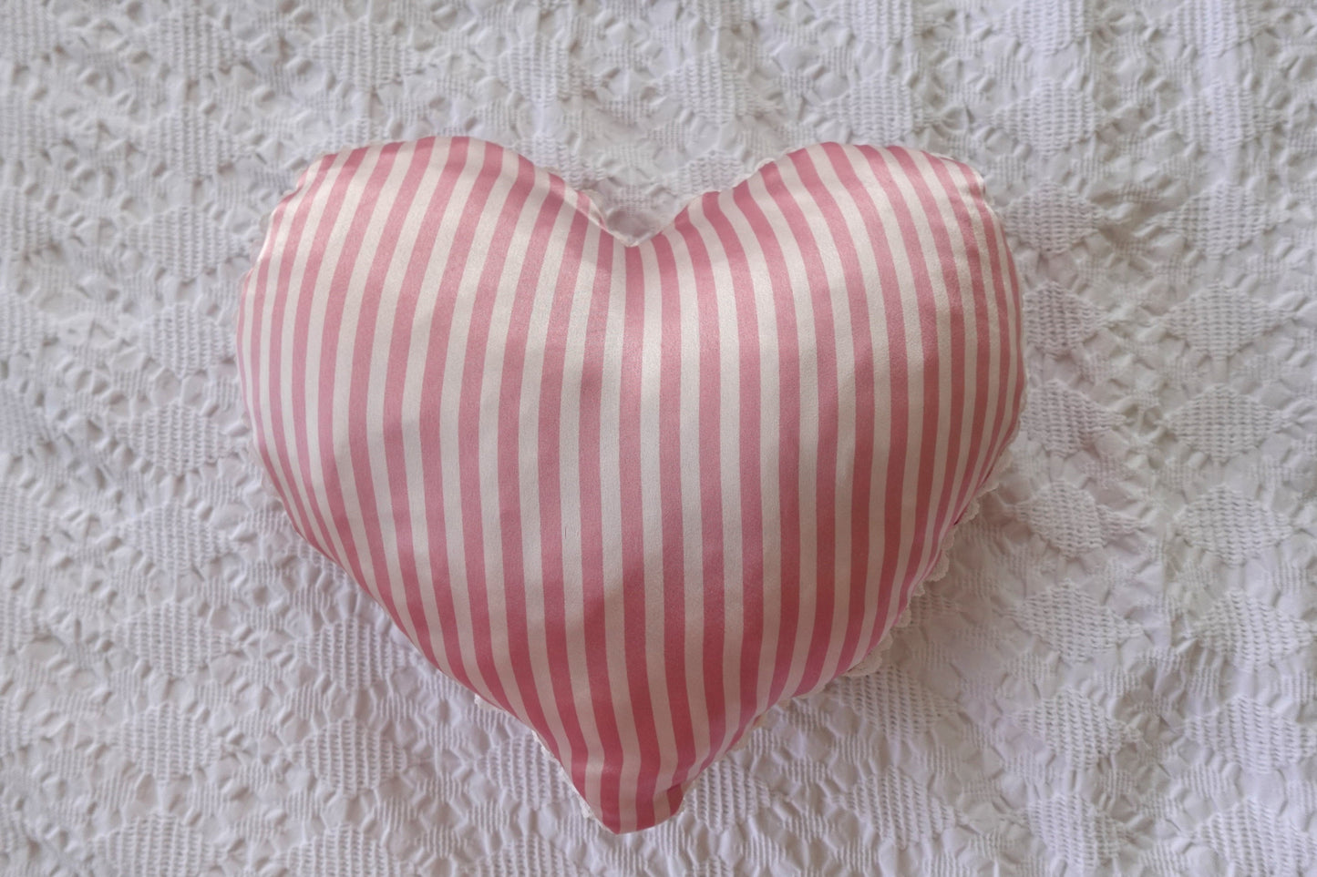 Tashtastic Decorative Satin Heart Pillow