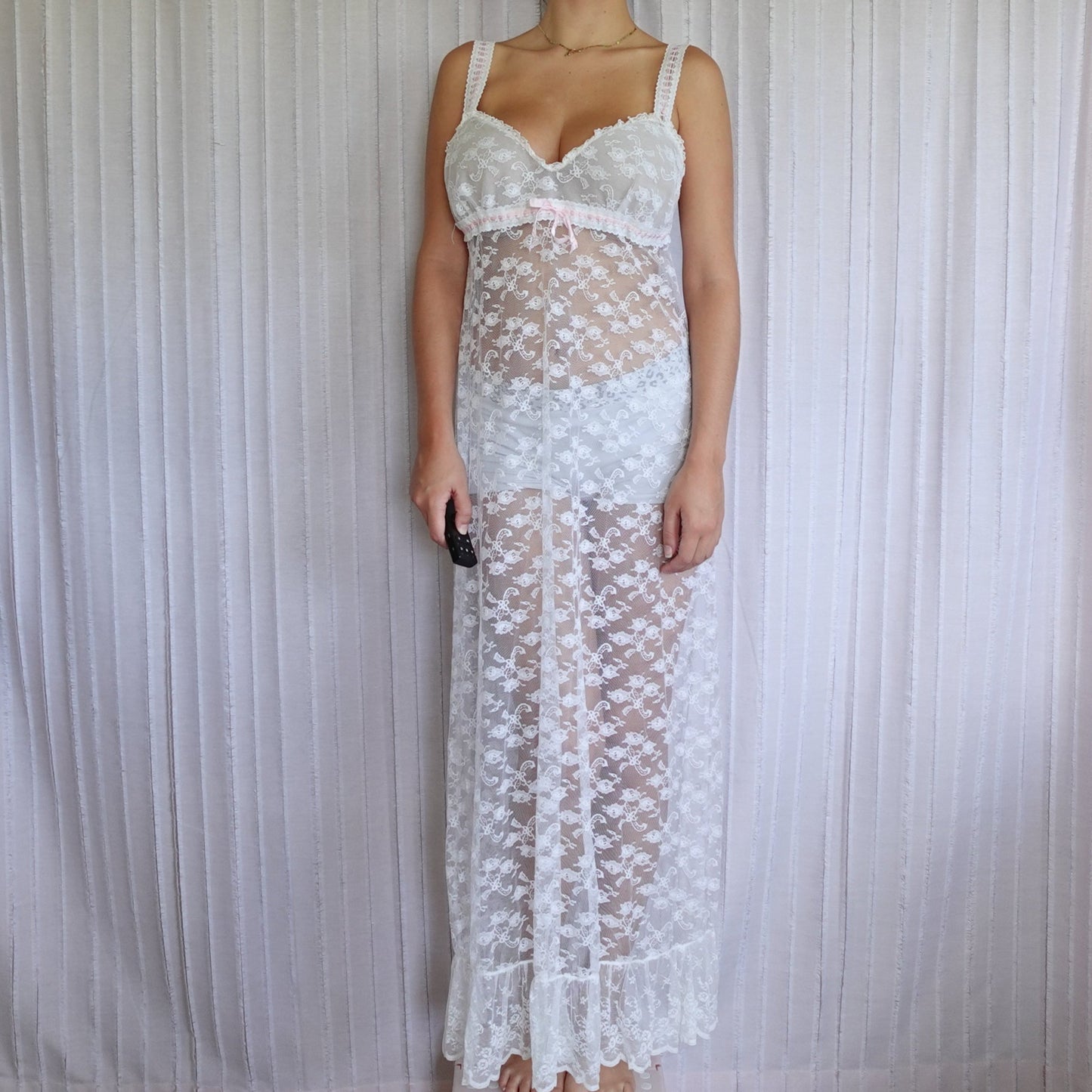 Vintage Wedding Night Full Lace Maxi Dress & Robe