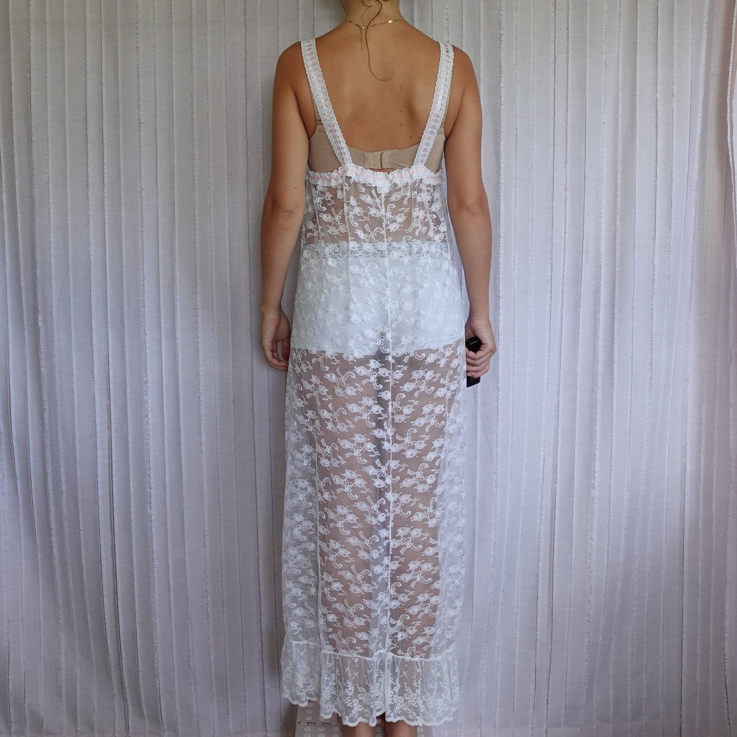 Vintage Wedding Night Full Lace Maxi Dress & Robe