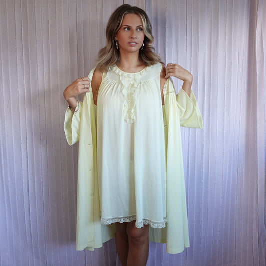 Vintage Buttercup Mini Dress & Robe