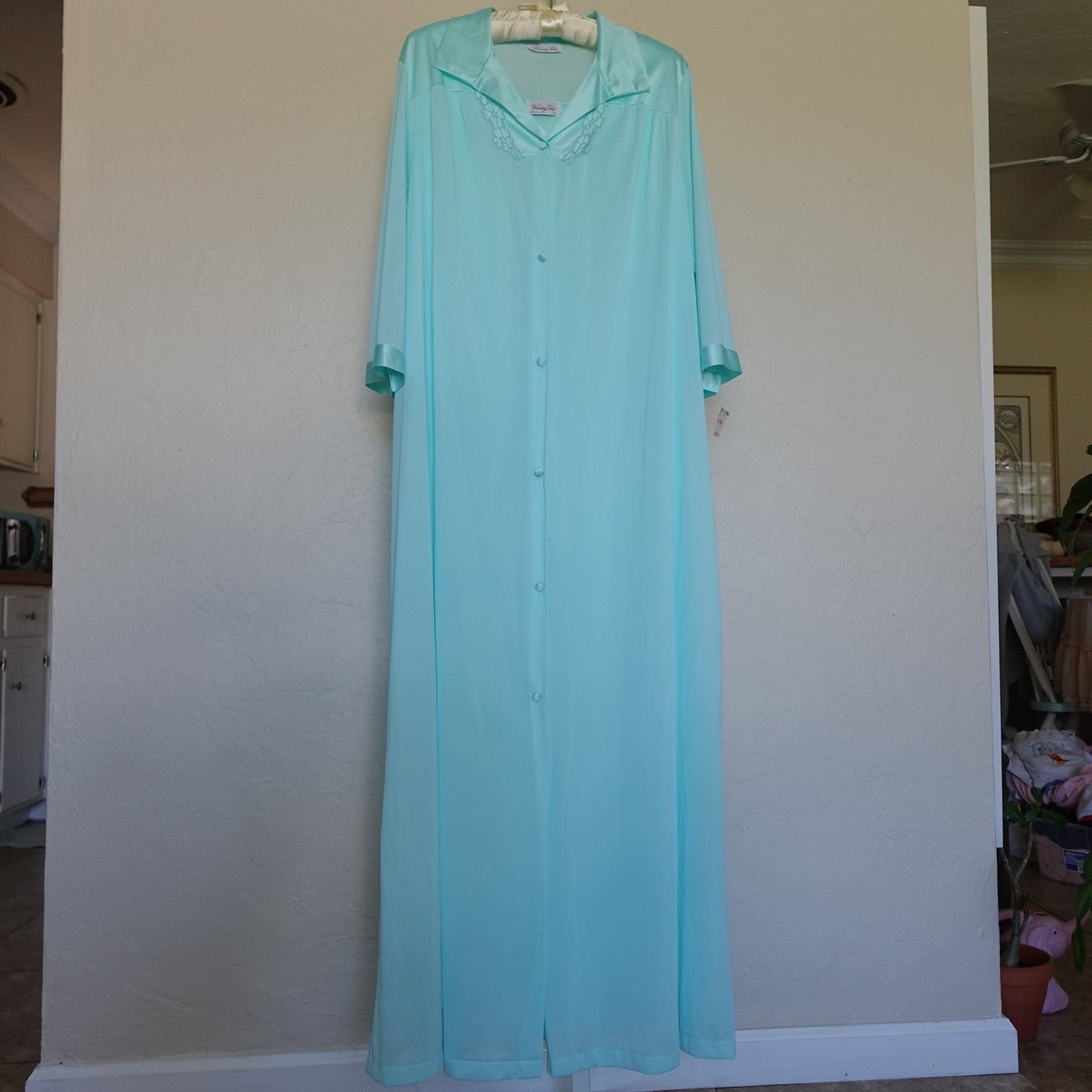 Deadstock Vintage Turquoise Maxi Dress & Robe